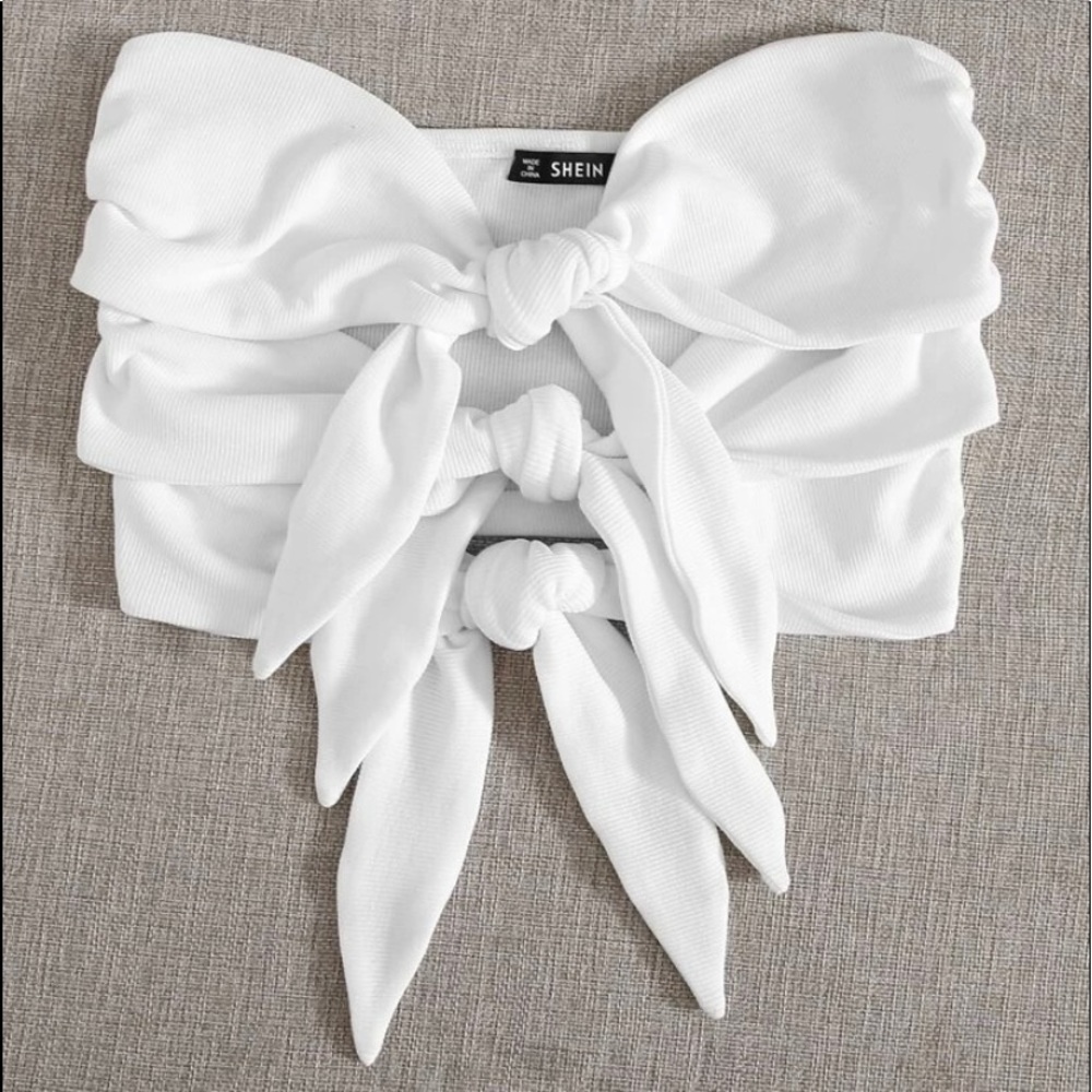 SHEIN Knot Front Tube Top